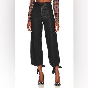 7 For All Mankind Bow Tie Balloon Cropped Pants Black High Waist 30